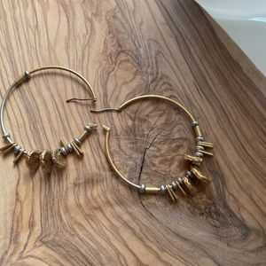 Madewell hoop earrings with gold and silver beads